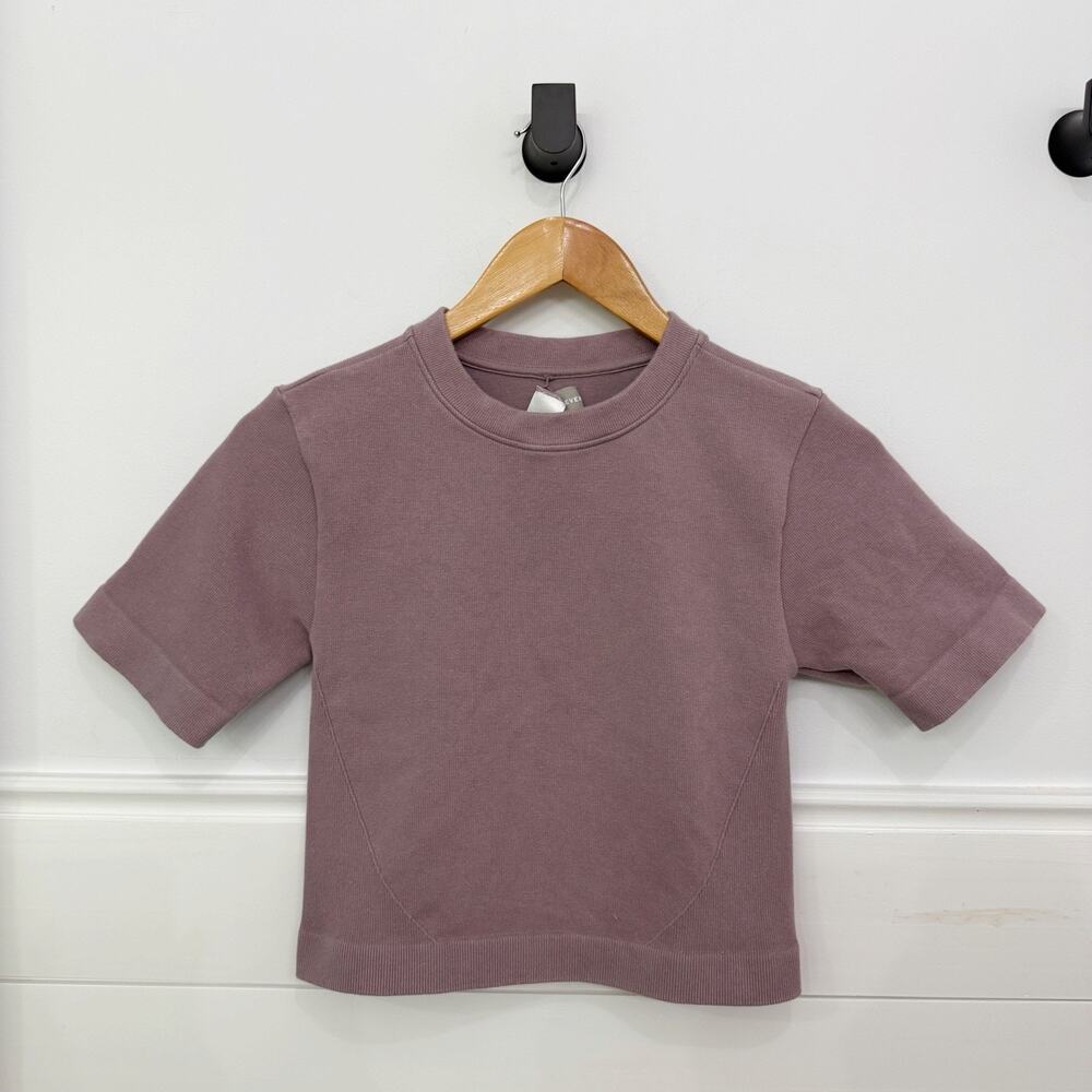 Everlane The Seamless Ribbed Cropped High Top Lavender Size M/L